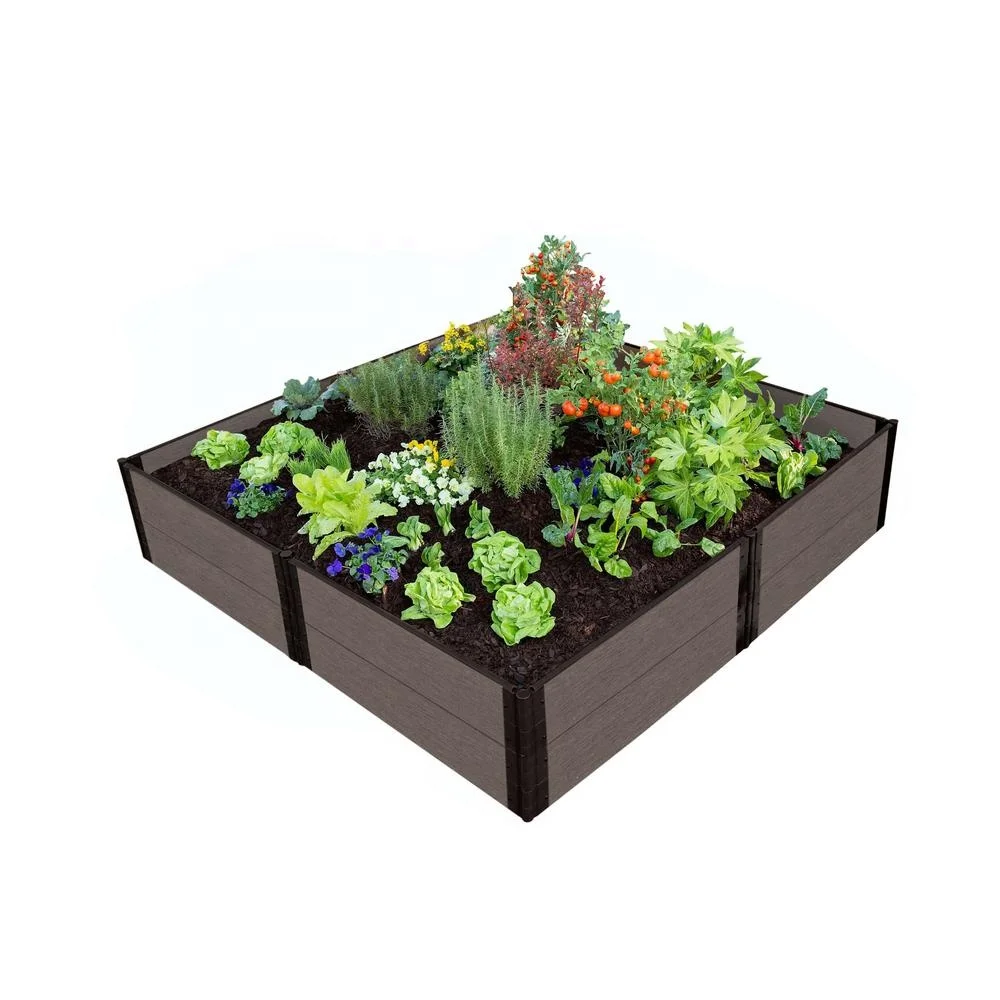 Manufacturer Supply DIY WPC Wood Plastic Garden Planter Raised Bed a Flower Pots Box