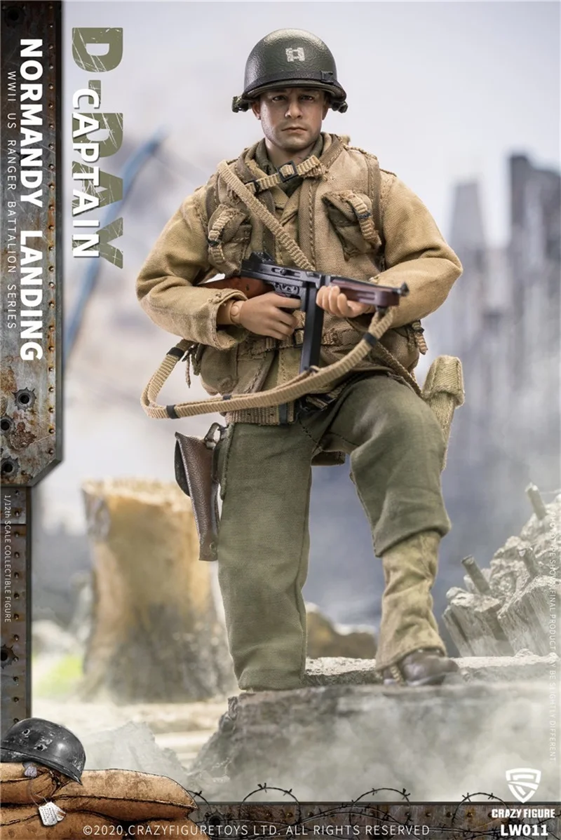 

Crazy Figure 1/12 LW011 WWII U.S. Rangers On D-Day Captain Full Set Moveable Action Figure For Fans Collection