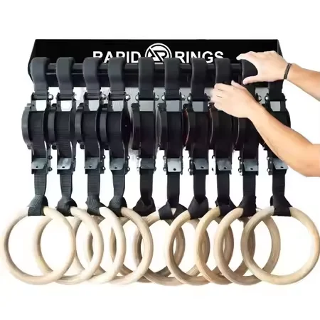 Birch Fitness Rings High Load-Bearing Adjustable Home Gymnastics Exercise Equipment Stamping Pull up Rings Wooden view 6