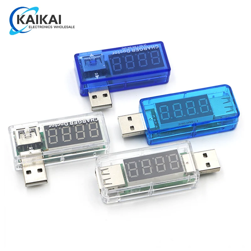 Digital USB Mobile Power charging current voltage Tester Meter Mini USB charger doctor voltmeter ammeter Turn transparent