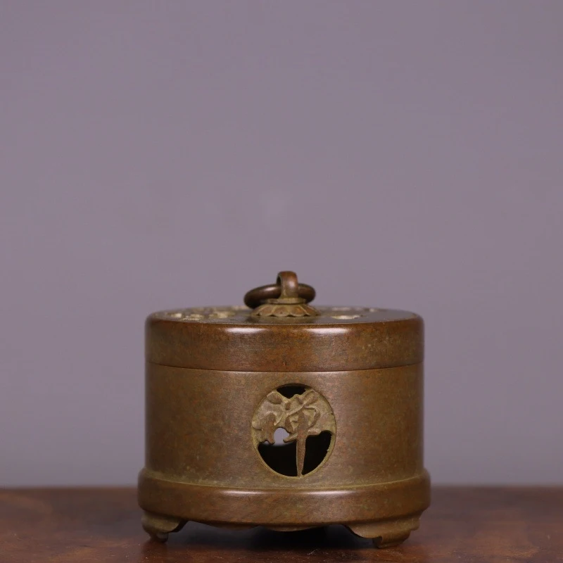 Pure copper Zen-style sandalwood for home use, indoor gift decoration, agarwood office tea table incense burner,
