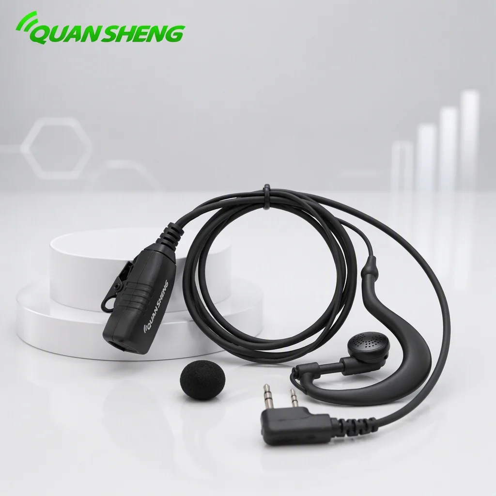 Quansheng QS-3 2-Pin Earpiece Headset with Mic PTT for Baofeng TYT Two-Way Radio Walkie Talkie Earphone