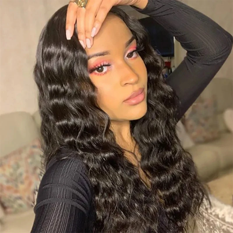 2024 New Lace Front Wigs 26 inch 150 density Kinky Curly Synthetic Deep Water Wave For Black Women Pre Plucked With Baby Hair