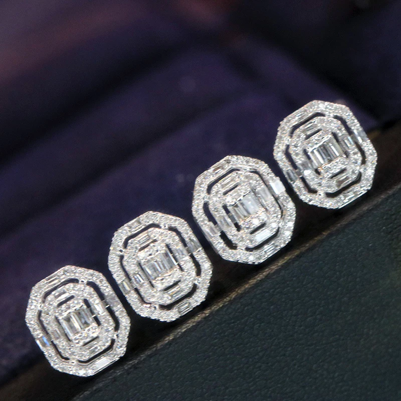 LUOWEND 100% 18K White Gold Ea - Diamond Stud Earrings recension och pris