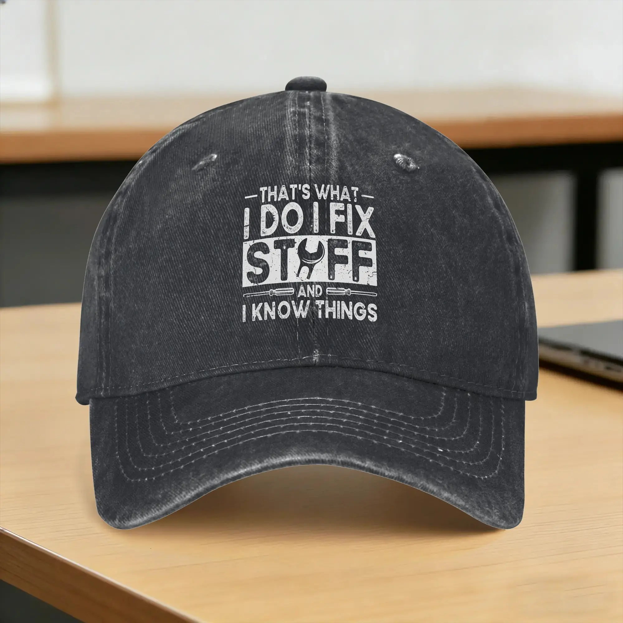 That’s What I Do I Fix Stuff and I Know Things Funny Baseball Cap Sun  Outdoor Sports Wholesale Washed Hip Hop Hats Baseball Cap