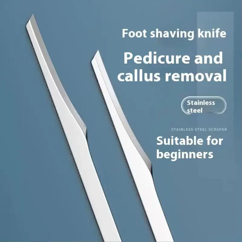 5Pcs Professional Foot Scraper Stainless Steel Foot Care Pedicure Scraper Portable Foot Exfoliating Dead Skin Calluses Tools