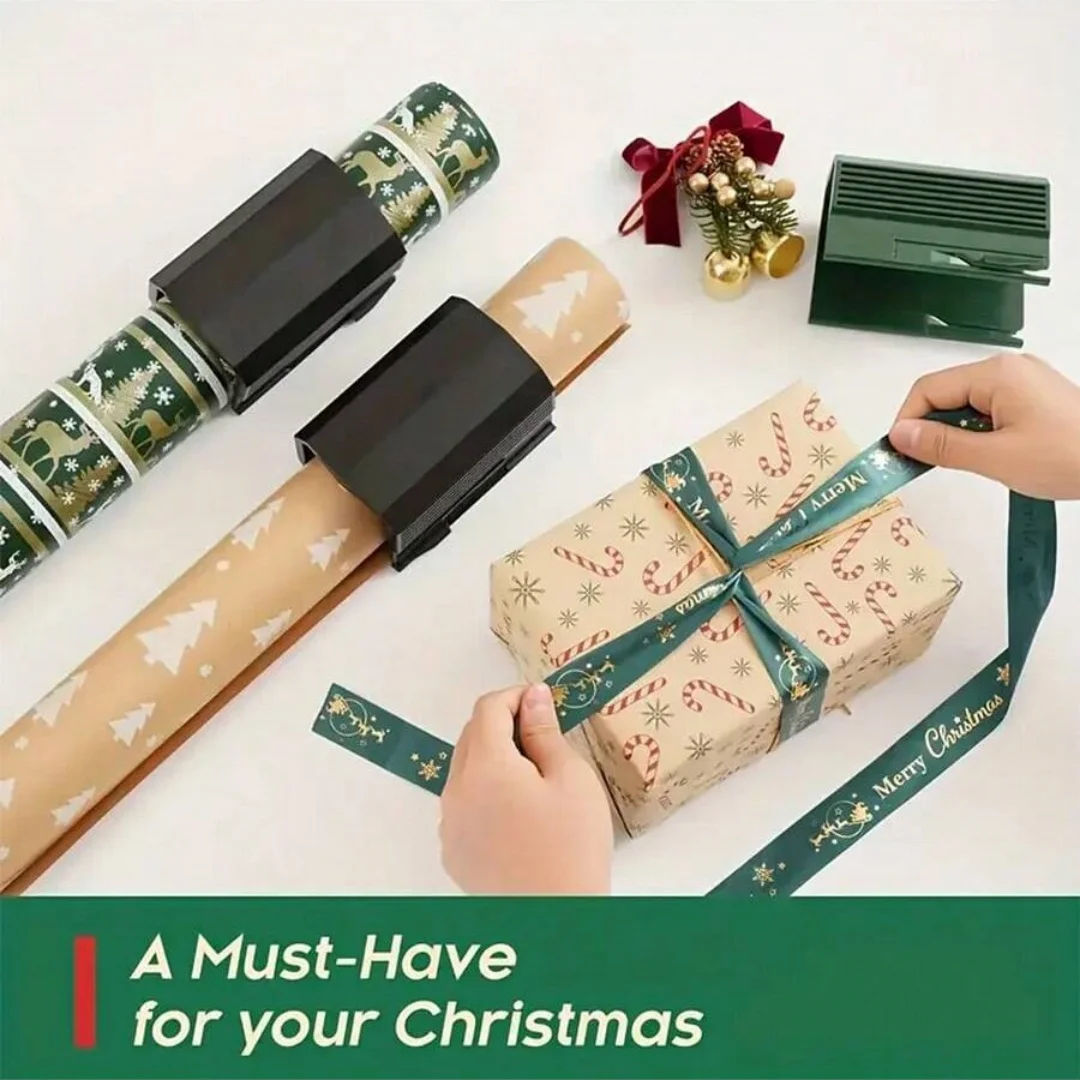 Portable Wrapping Paper Roll Cutter Manual Gift Wrap Slicer DIY Christmas Holiday Gift Packaging Cutting Tool Home Wrapping Acce image 2