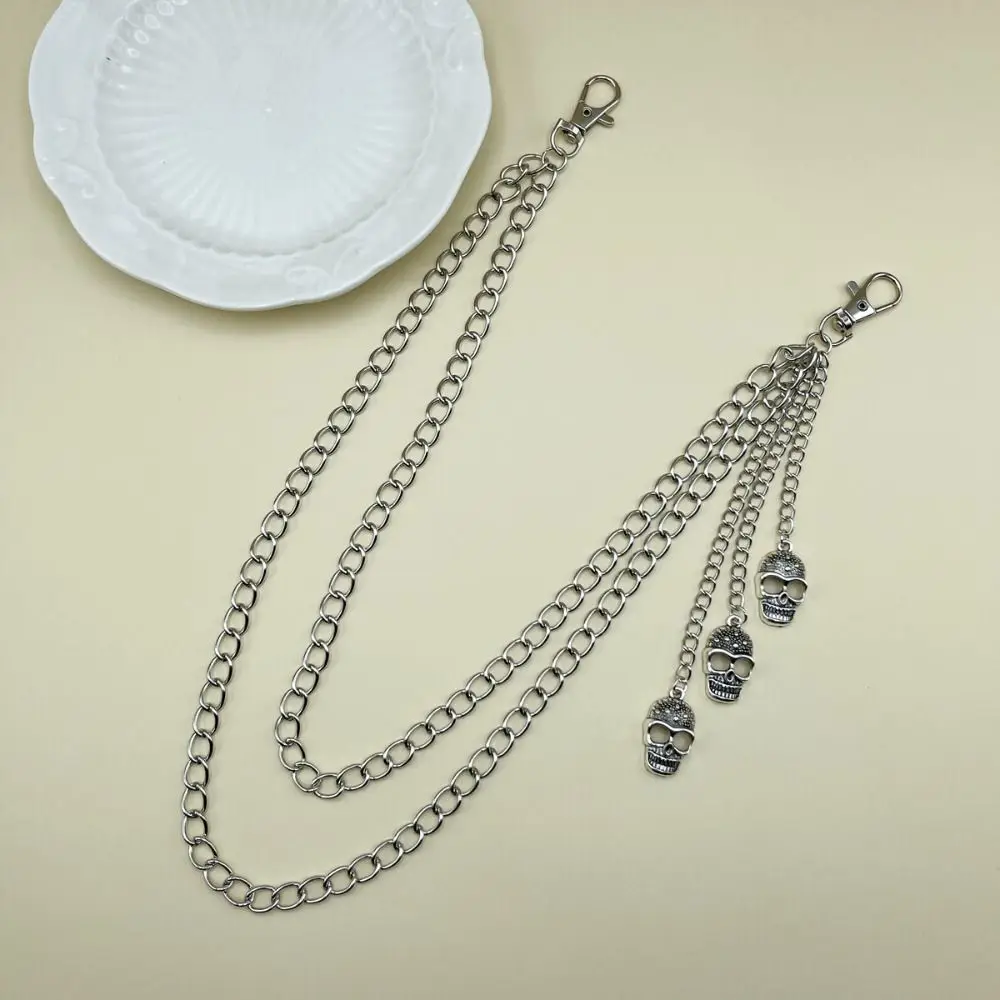 Cool Tassel Skull Waist Chain Gothic Zinc Alloy Punk Belt Chain Multi-layer Key Chains Tassel Jeans Chain Jeans