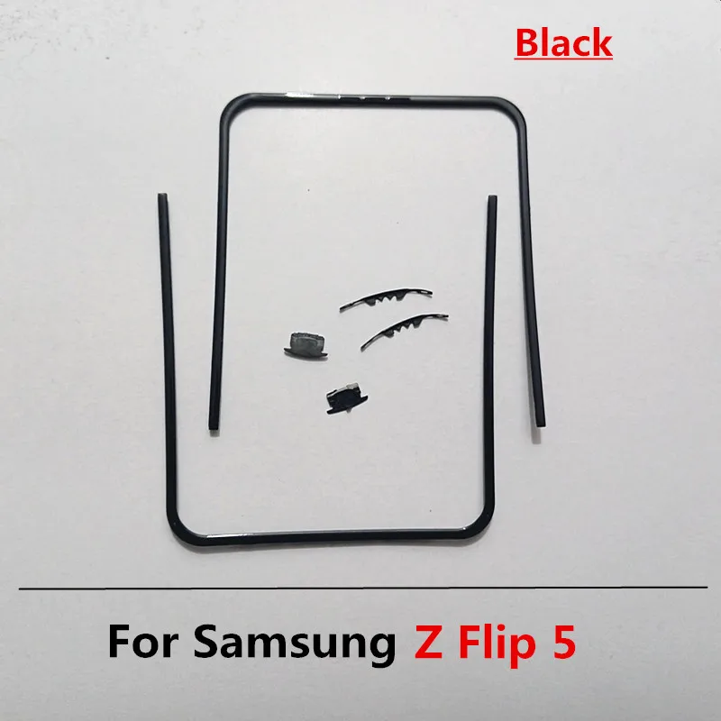 1pcs Edge Strips For Samsung Galaxy Z Flip 5 4 3 F731 F721 F711 Middle Frame Stand Housing Bezel Repair Part + Buckle Connect