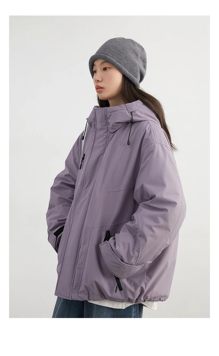 CHIC VEN Women Down Jacket Loose Outdoor Stand Up Collar Hooded 90 White Duck Down Lady Sport Coat Winter 2024 Female Clothing