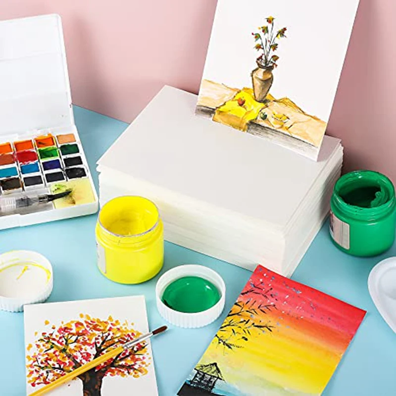 1Set Watercolor Paper Bulk 300GSM White Water Color Paper For Kids Child Adults Artists Drawing(5 X 7 Inch)