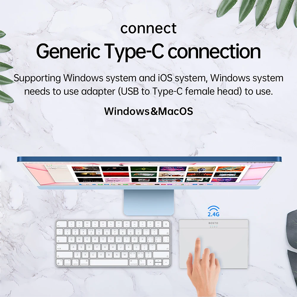 Bluetooth-compatibel touchpad Hoge precisie Haptische feedback USB-touchpad-muis Ergonomische trackpad-muis voor desktoplaptopgebruikers