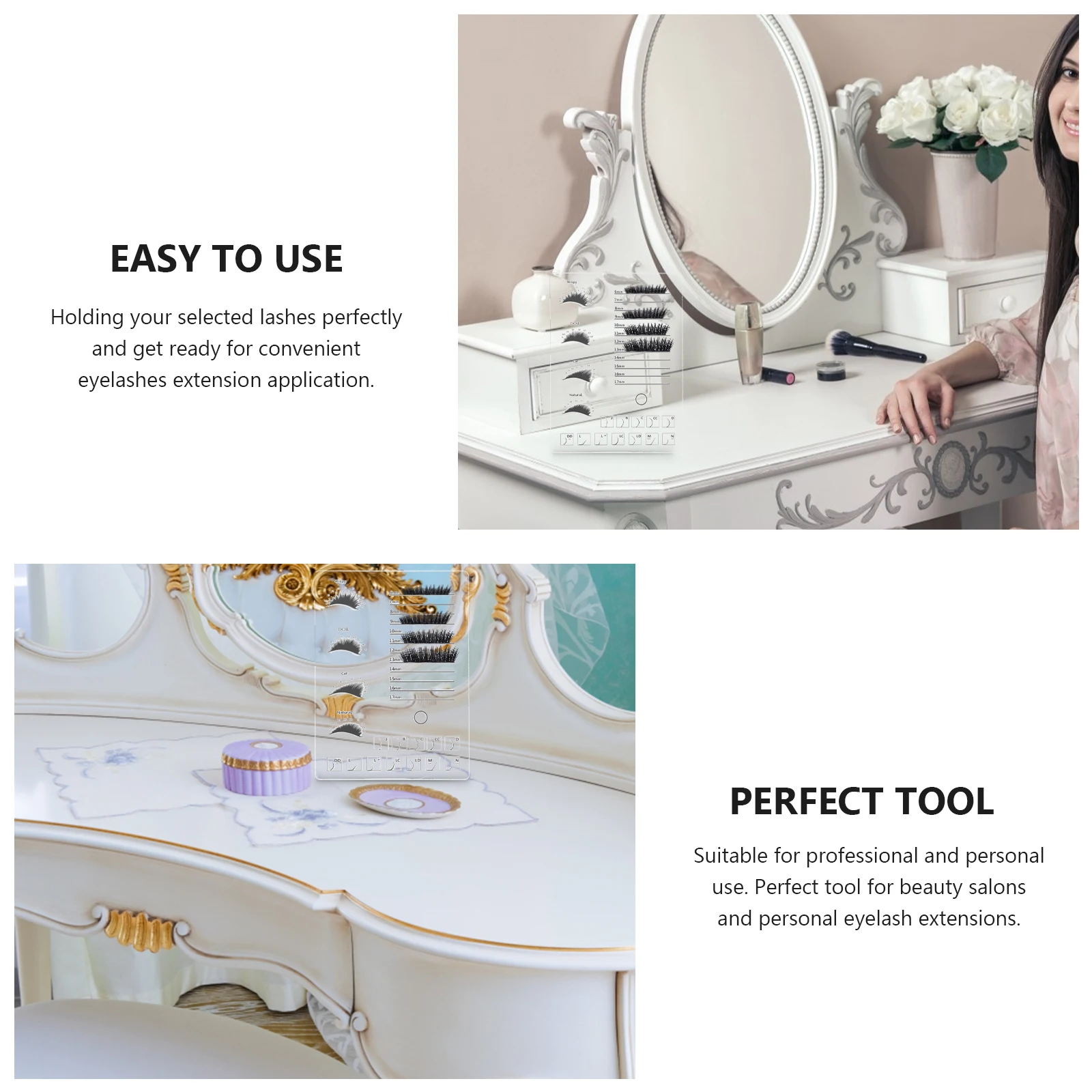 

1pc Eyelash Display Board Lash Extension Tool Grafting Tray False Eyelashes Organizer Beauty Salon Supply Acrylic Lash Plate