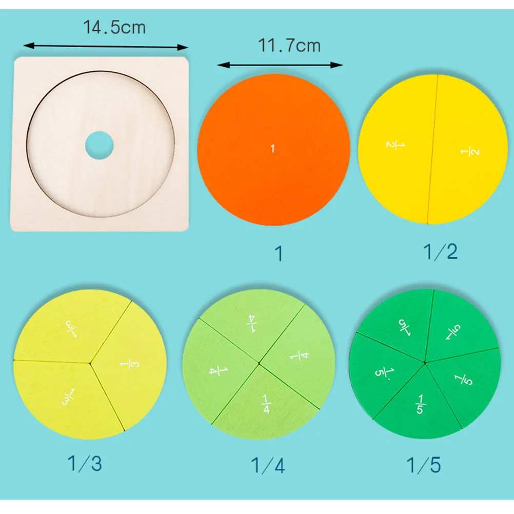 1 Peça Kit Educacional de Círculos de Frações Coloridos para Aprendizagem de Matemática, Recurso Didático de Frações em Forma de Torta para Crianças, Multiplicação Visual e Contagem