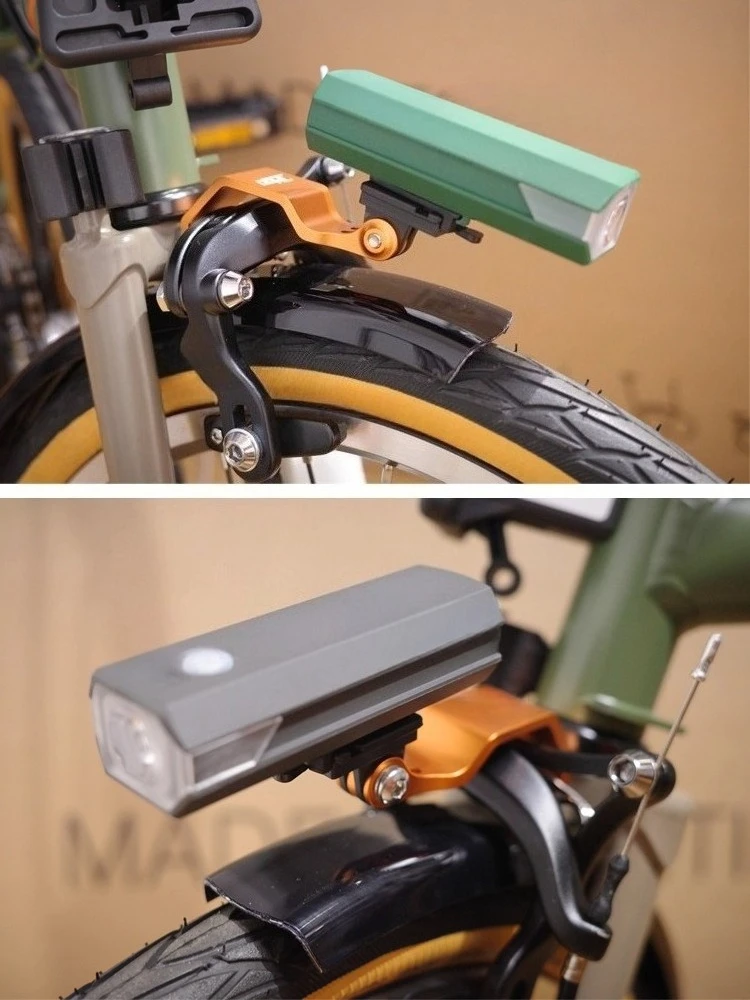 

Rotary, suitable for brompton small cloth folding bicycle accessories, night riding bright front light frame cycling bicycle