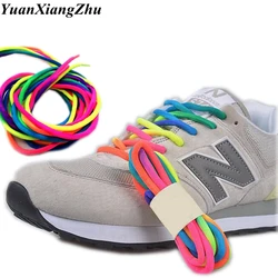 1Pair Round Rainbow Color Shoelaces Canvas Athletic Shoelace Sport Sneaker Shoe Laces Strings 100CM/120CM