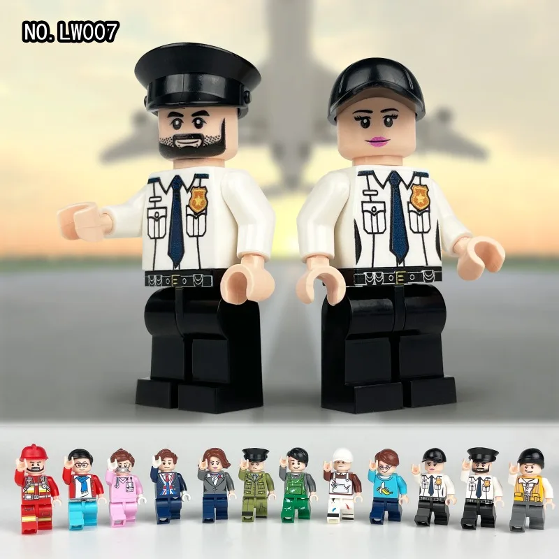 ตุ๊กตาตำรวจคนเมืองจิ๋ว รุ่น LW007 ของเล่นพยาบาล นักดับเพลิง ตุ๊กตาการ์ตูน ของตกแต่งงานวันเกิดเด็ก