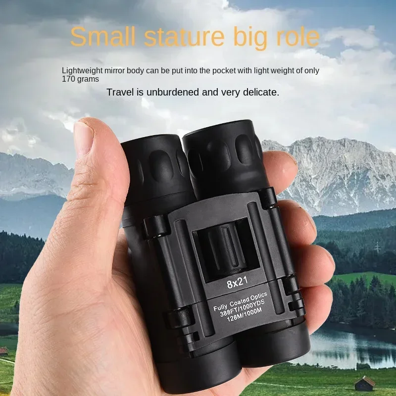 Pocket Compact 8x21 Adult Telescope, Outdoor Camping Mountain Hiking Landscape  Entertainment Binoculars