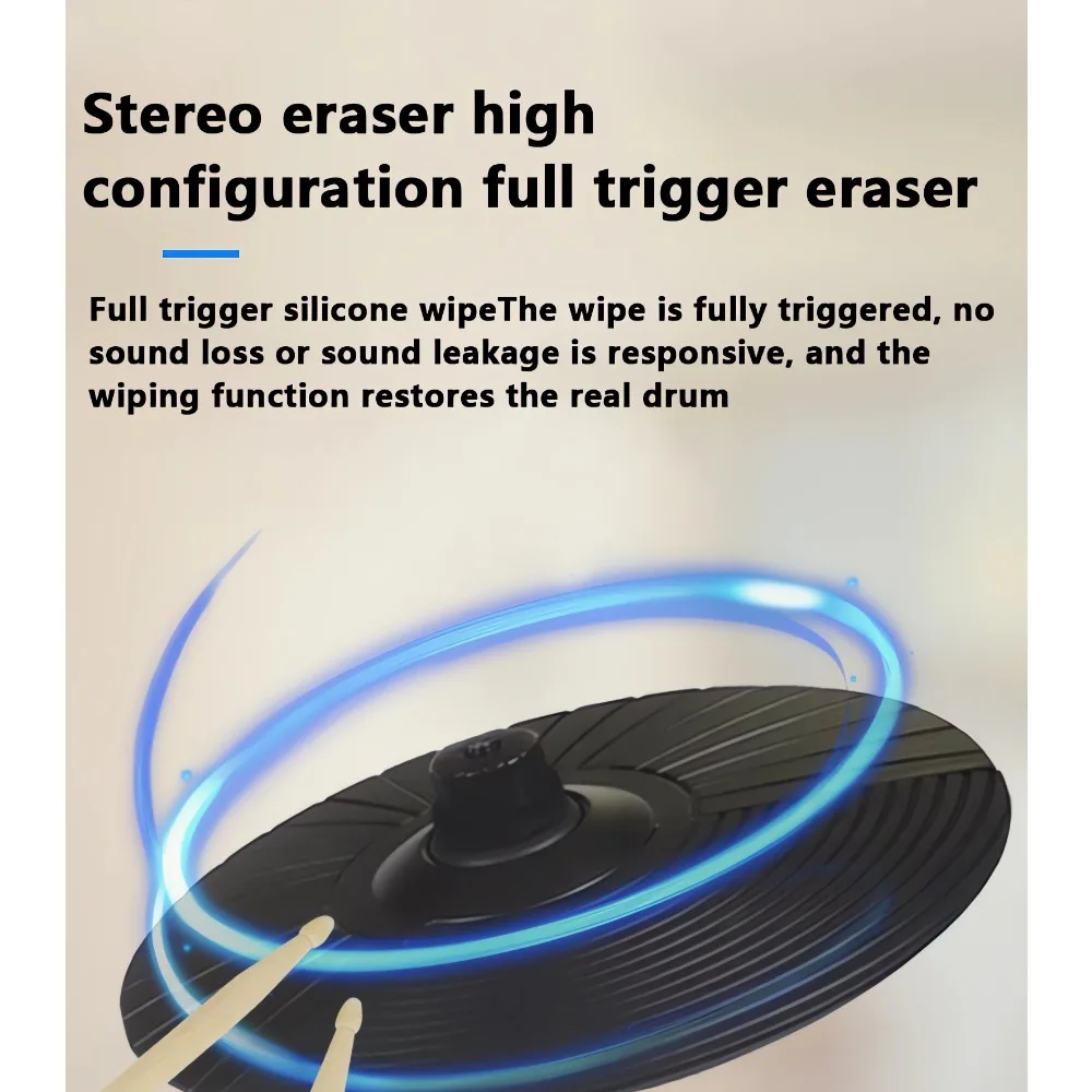 HQC-8 Electronic Drum Set Convenient 5-drum, 3-cymbal all-silicone Electronic Drum Kit 180 tones USB, MIDI, Headphone Interface
