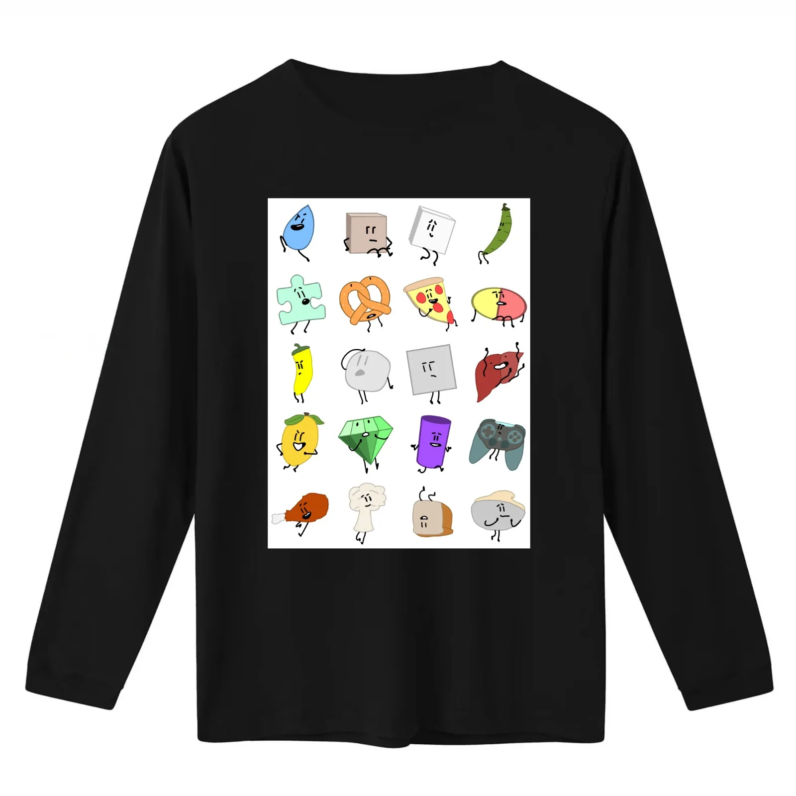 Object Onslaught Characters T-Shirt Summer Casual Cotton Tee Oversized Streetwear Tops Vintage Graphic Print 100% Cotton