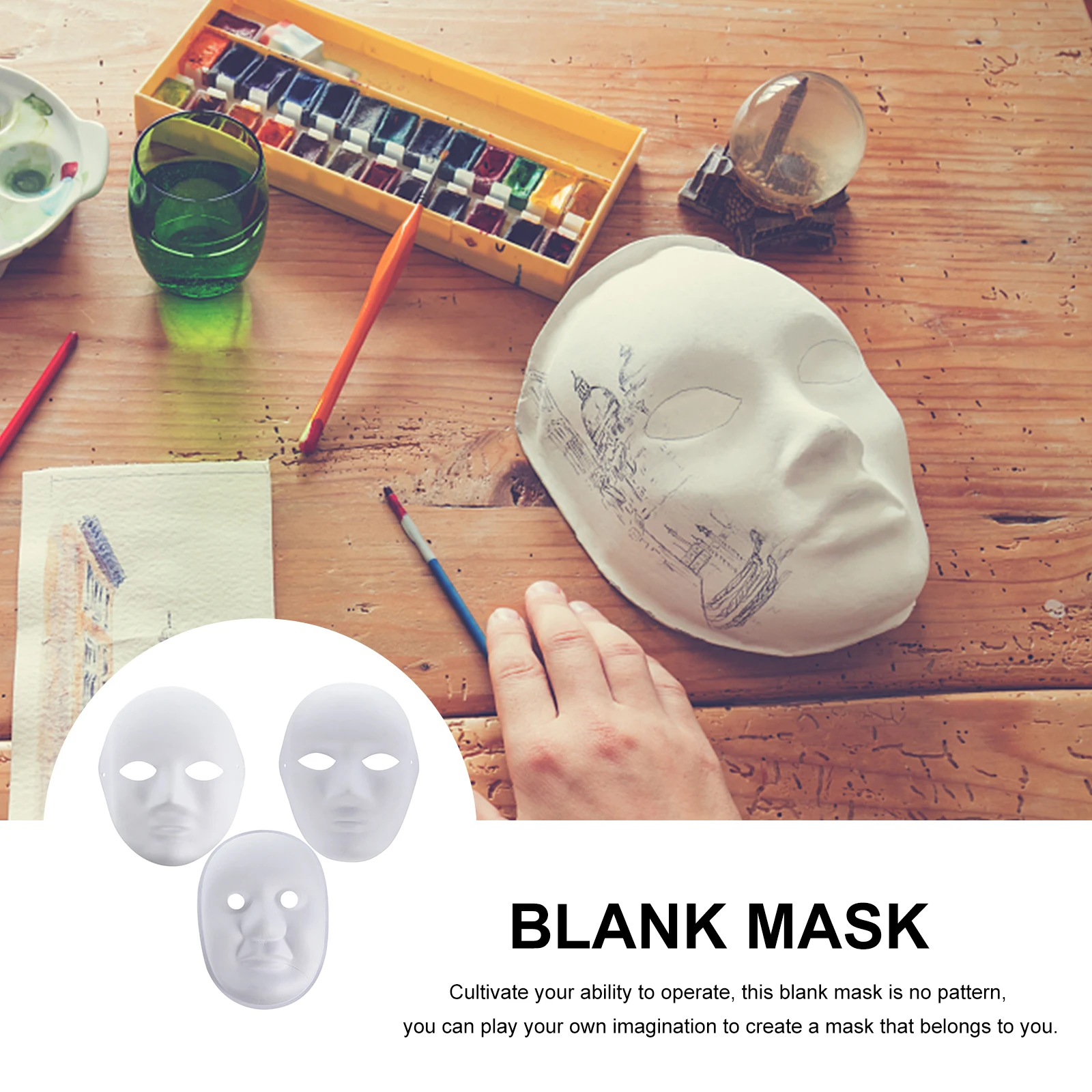 9 Pcs 흰색 마스크 DIY 배아 종이 가장 무도회 할로윈 코스프레 액세서리 코스프레 소품 파티 액세서리 H 만든 장난감