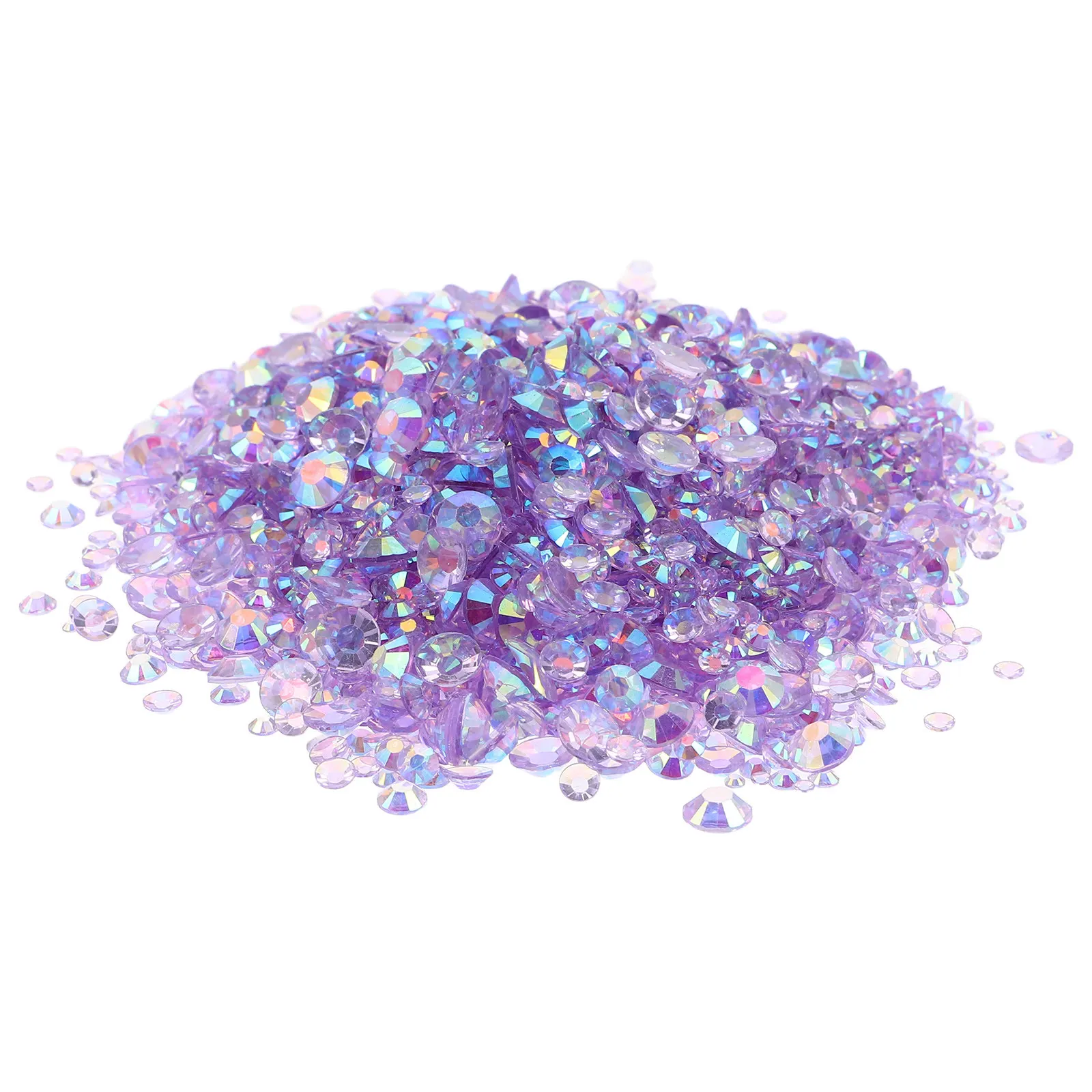 

1Set Jelly Resin Rhinestones Light Purple Flatback 2-6Mm Nail Charms DIY Nail Art Scrapbooking Phone Case Craft Decoration