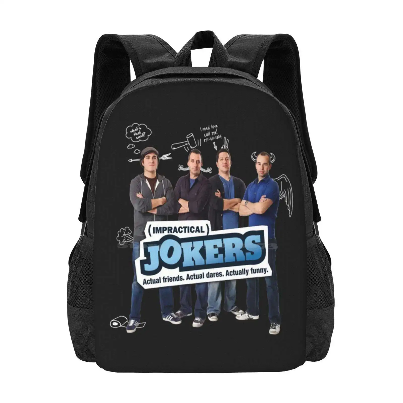 

Jokers Show Hot Sale Backpack Fashion Bags Impractical Jokers Sal Vulcano Funny Brian Quinn Joe Gatto Trutv James Murray Quote