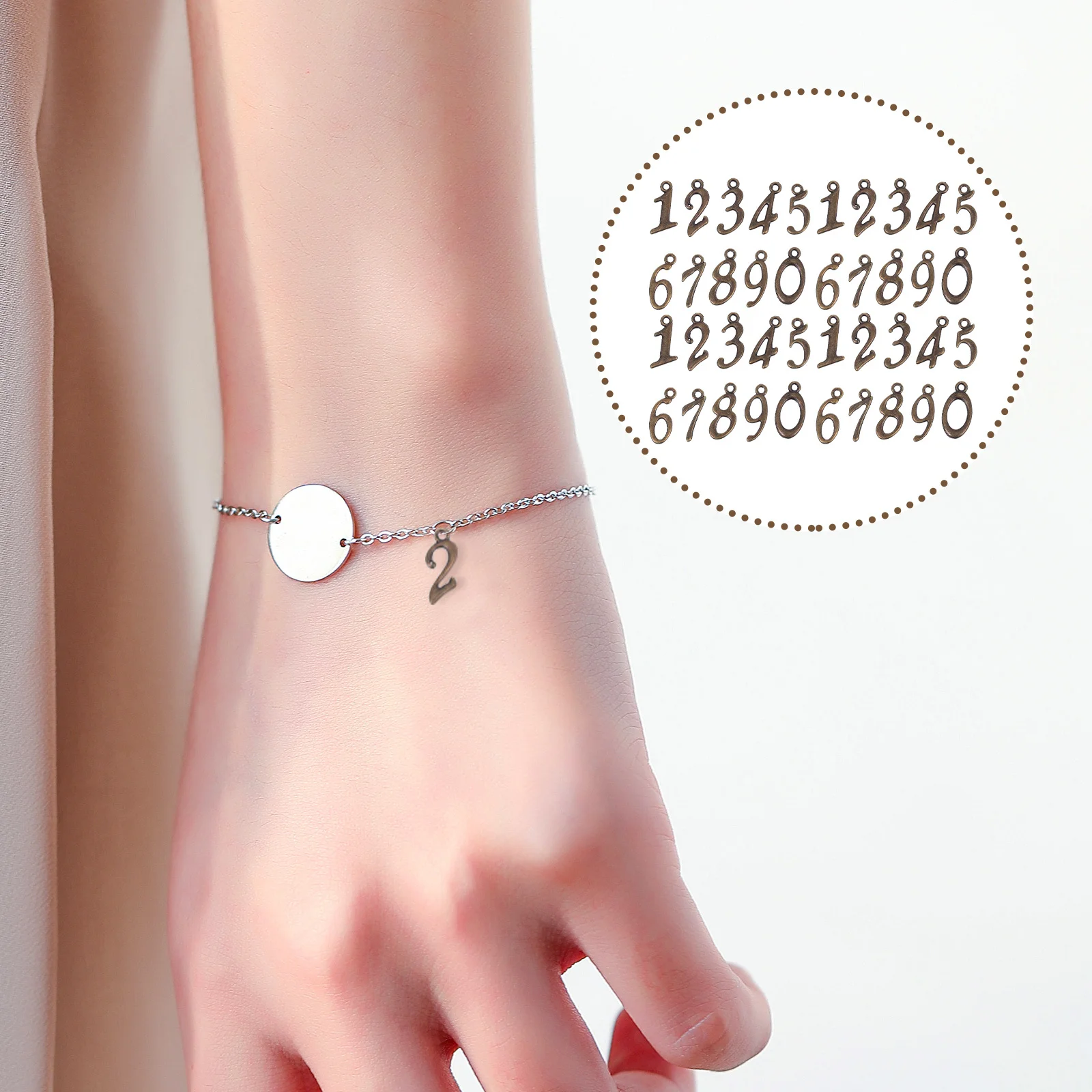 

50 Pcs Enamel Number Charms Alloy Findings Metal Numbers Pendant Pendants Figures