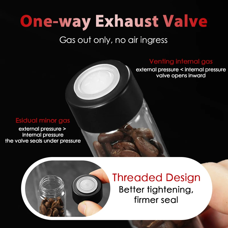 Caffepro Coffee Beans Storage Tube Container Display Single Dose Tea Exhaust Valve Barista Tools Espresso Accessories Coffeeware - view 3