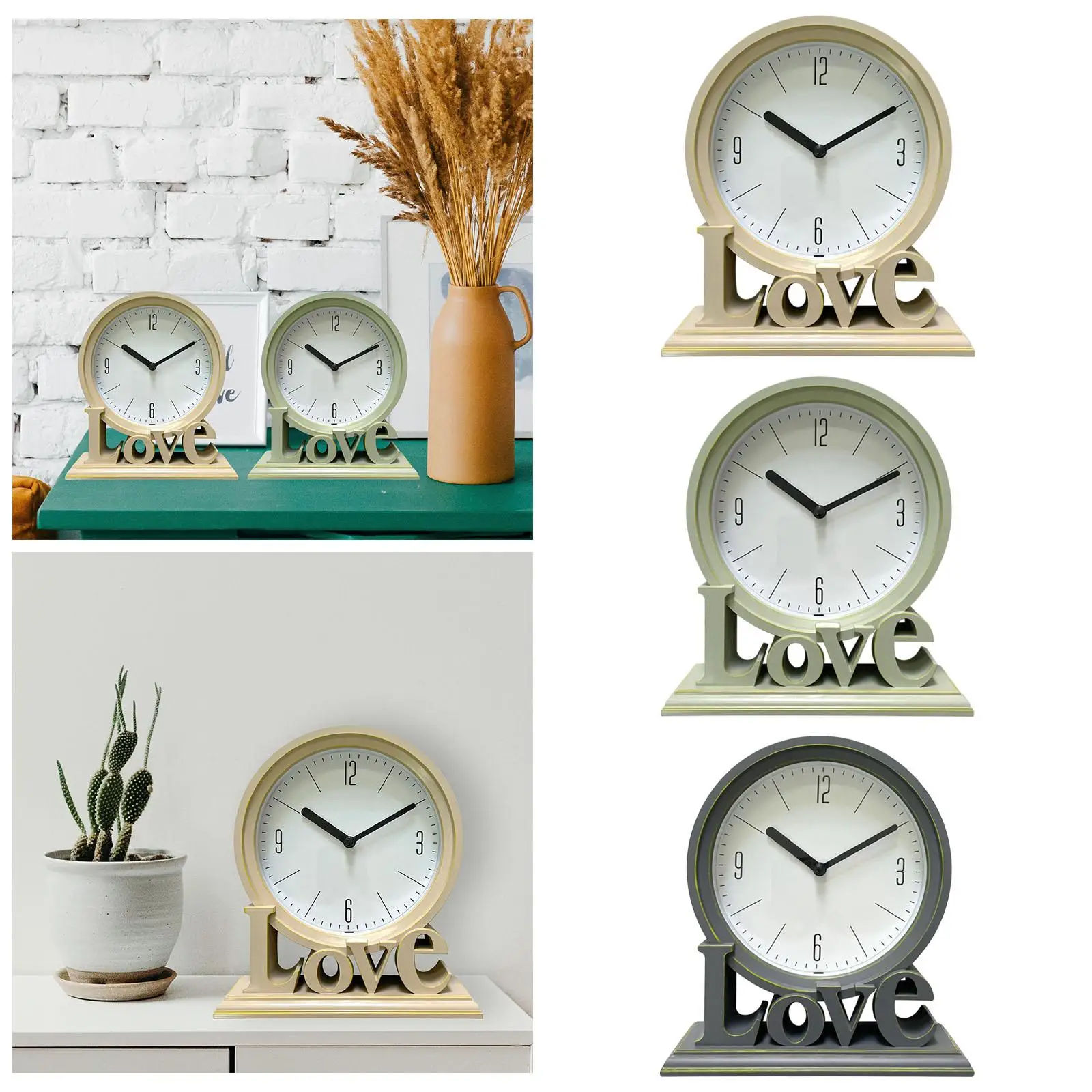 Silent Quartz Wall Clock Round Geometric Frame for Living Room Kitchen Decor Battery Operated Non Ticking