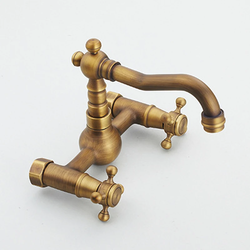 . Kitchen Faucet torneira wall mounted Antique Brass Swivel Bathroom Basin Sink Mixer Tap Crane