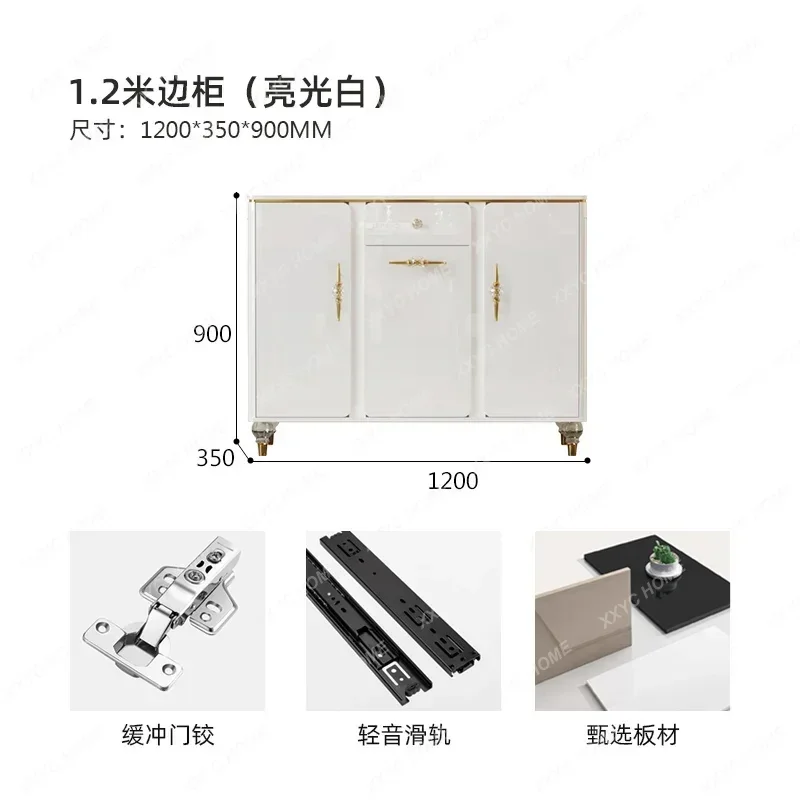 Светлый роскошный минималистичный сервант в итальянском стиле для гостиной, современный минималистичный чайный шкаф