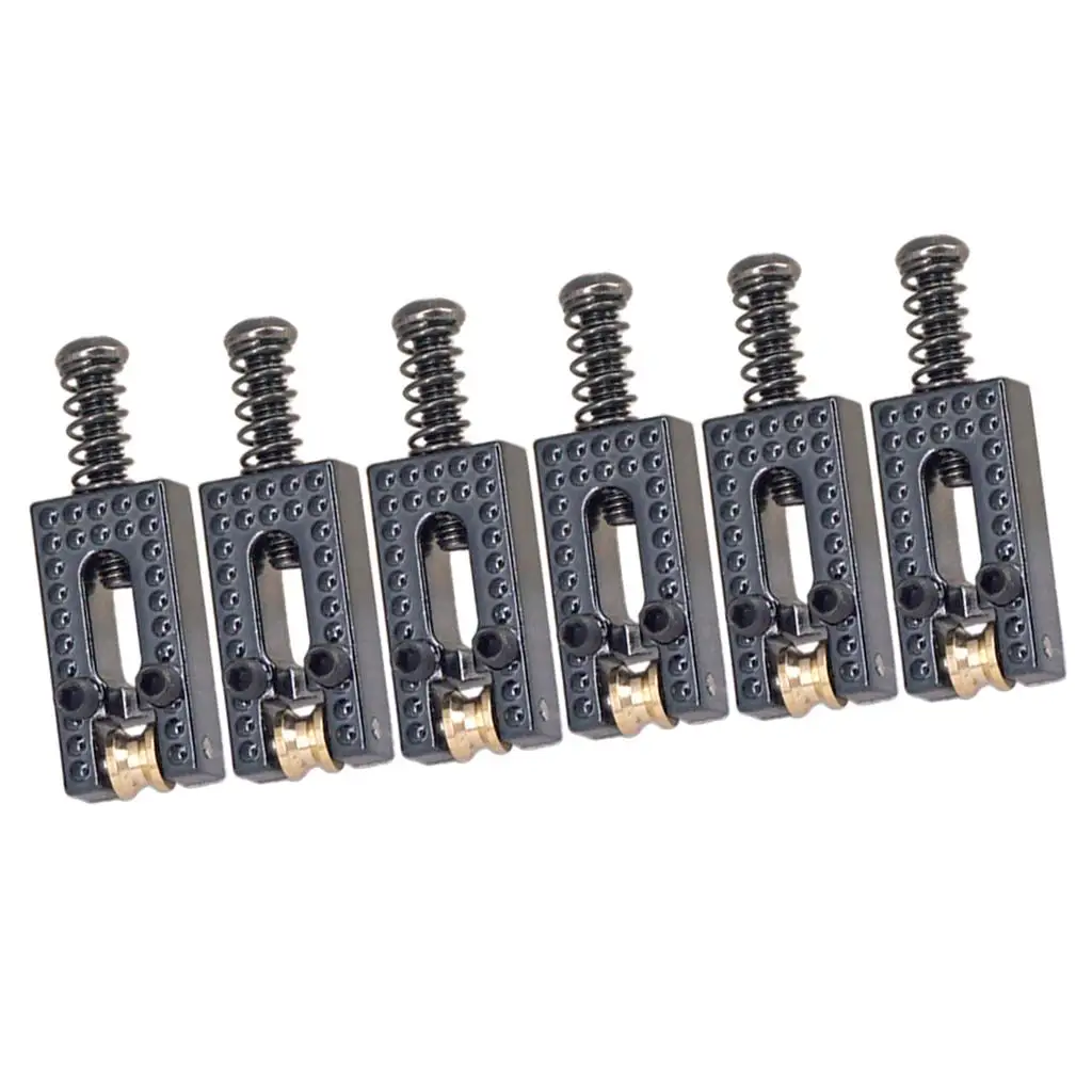 Locked String Saddle Electric Guitar Bridge Part Black Roller Set Guitar Accessory for Custom Electric Guitars