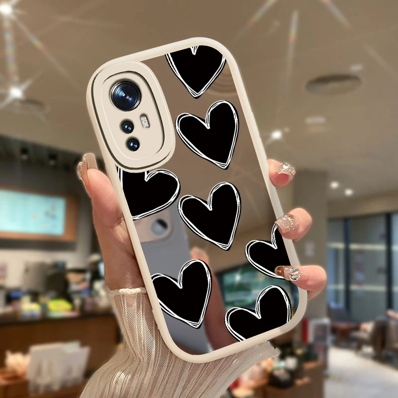 For Xiaomi Mi 12S 12X 12 Lite 12 Pro Glossy Love Heart Mirror Phone Case For Xiaomi Mi 10T 11 Lite 5G NE Soft Silicone Cover