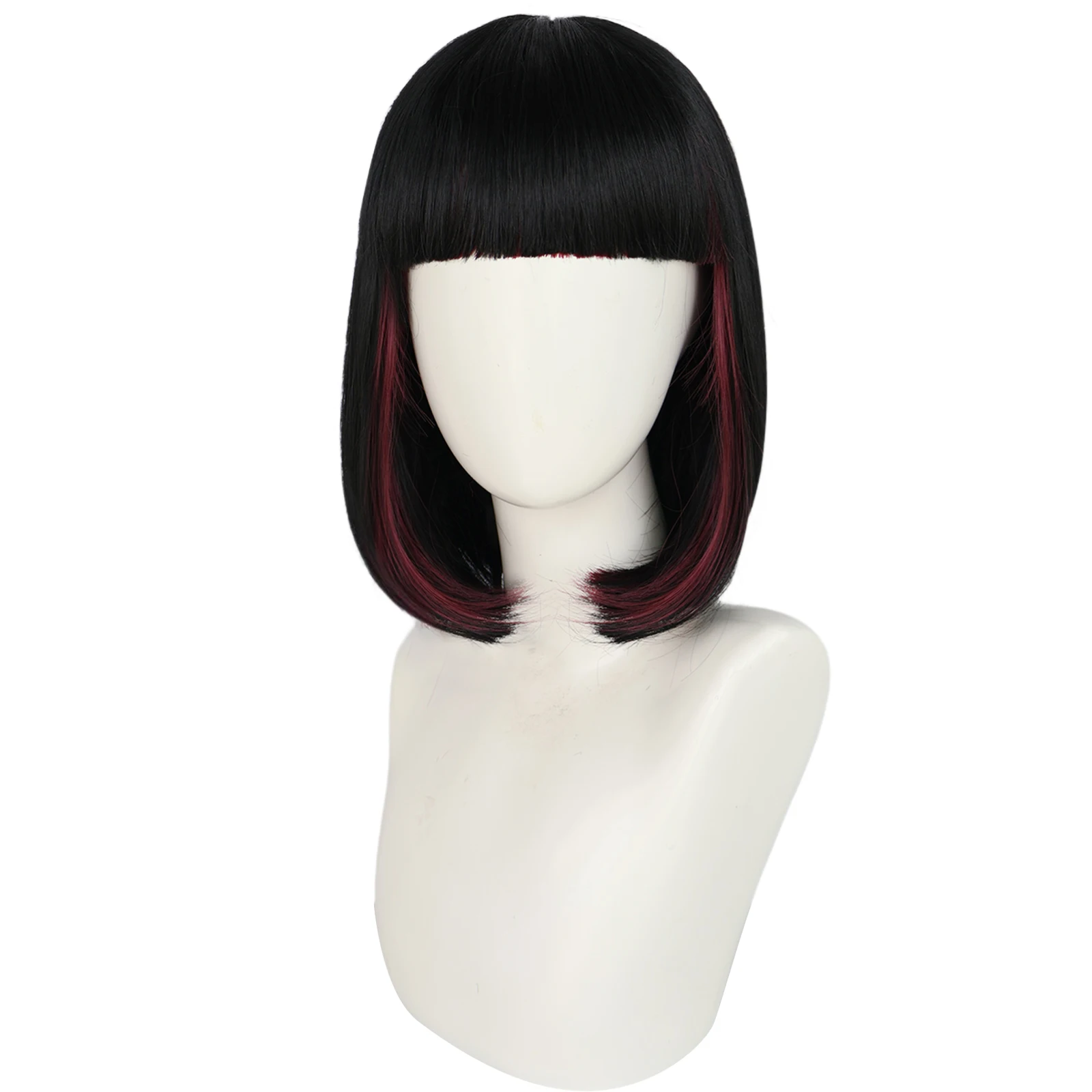 

Synthetic Straight Short Women's Dress Wig Black Mixed Brown and Black Mixed Purple Wig Suitable for Women's Daily Use