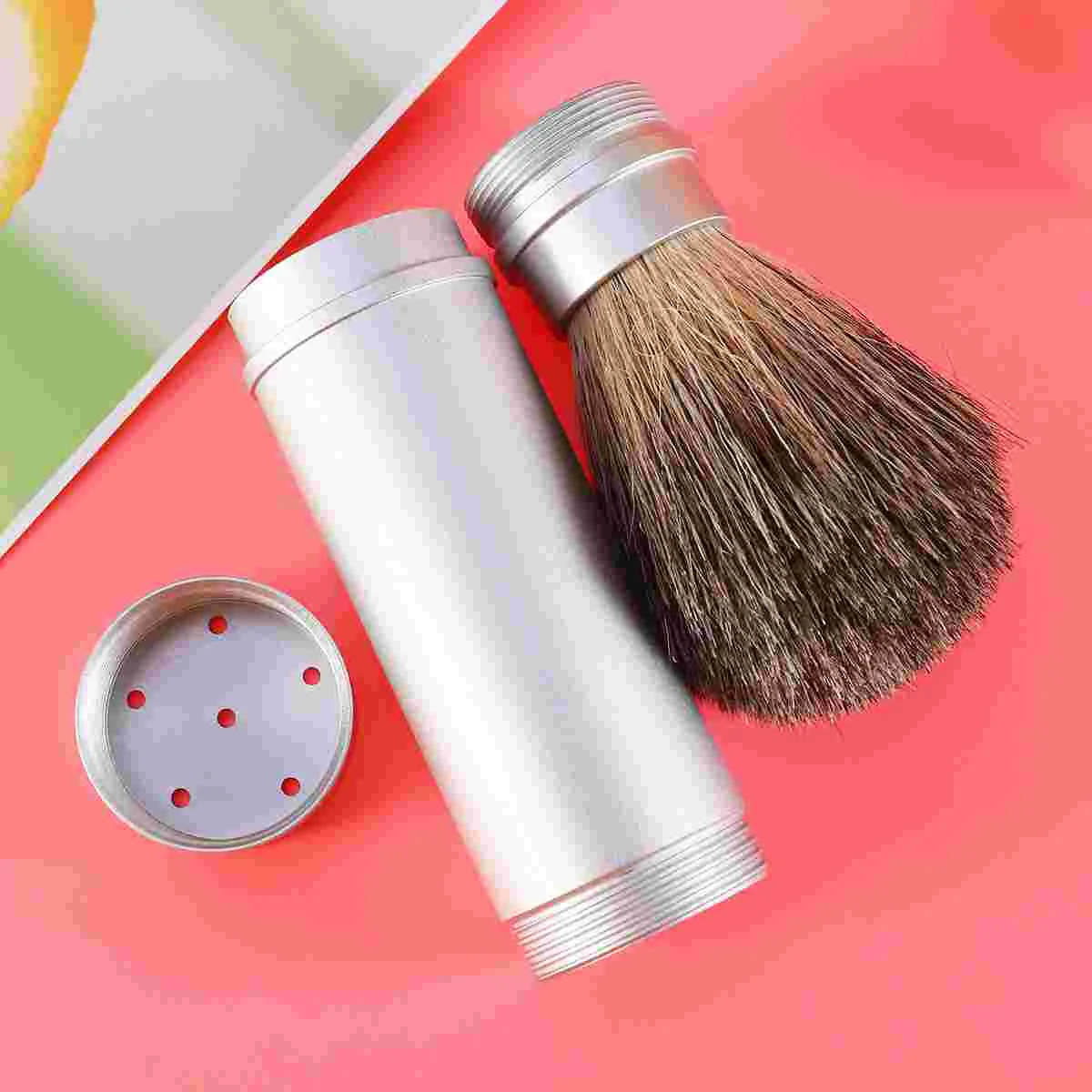 1pc Shave Brush Cleansing Brush Hairdressing Brush with Aluminum Tube Blaireau for Men Shaving Brush Clean Brush