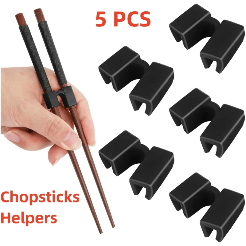 5 PCS Reusable Chopsticks Helpers Training Chopstick Hinges Connector Practice Chopstick Helper for Adult Kid Beginner Traniner