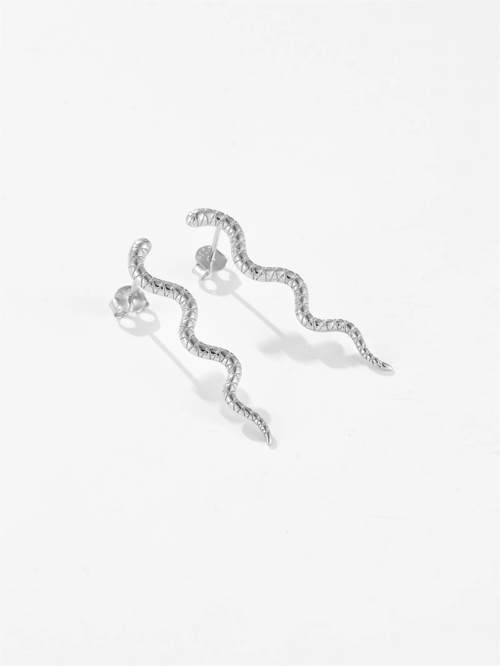 DPLAOPA-925 Sterling Silver Snake Stud Brinco para Mulheres, Clipes Piercing, Presente Bonito De Luxo Fino, Jóias De Festa, 100% Prata, Novo, 2024