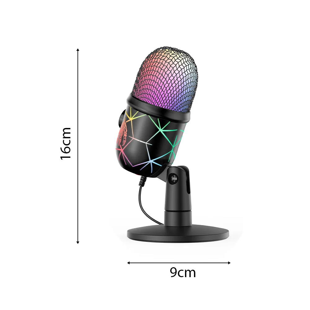 ميكروفون مكثف تقليل الضوضاء V5 لأجهزة الكمبيوتر المحمول ، ميكروفون الألعاب ، تسجيل الكمبيوتر المحمول ، البث المباشر ، الكاريوكي ، مكثف RGB المتوهج #2