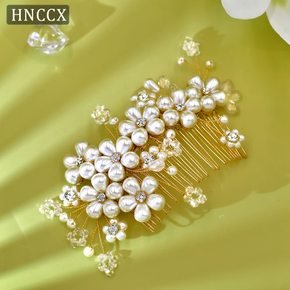 HNCCX Wedding Pearl Hair Comb Pin Band Princess Party Rhinestone Hairpin Headband Tiara Wedding Bridal Hair Accessories CP05