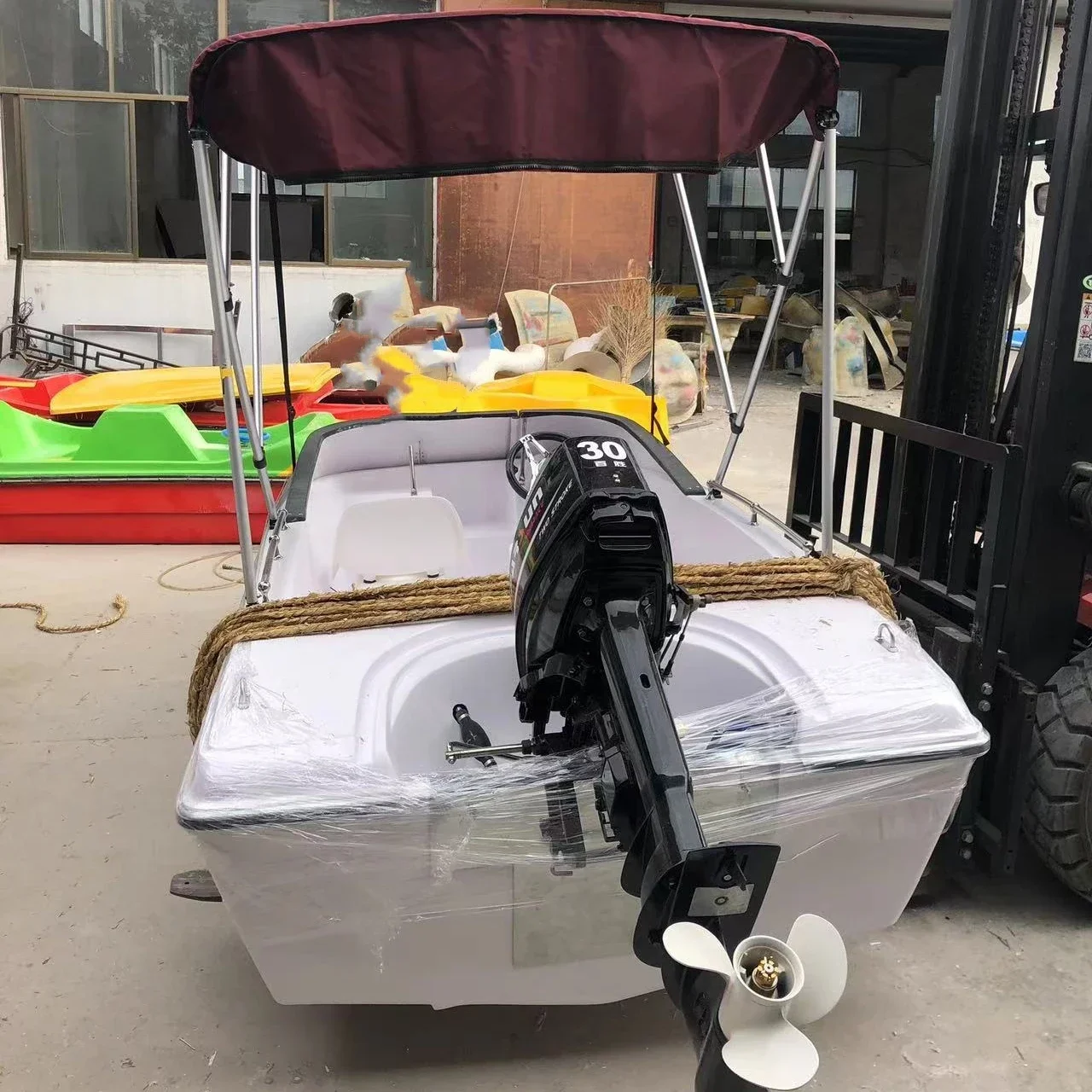 Mini sport boat engine jet boat speed boat fast boat/driftingboat /yacht with roof awning