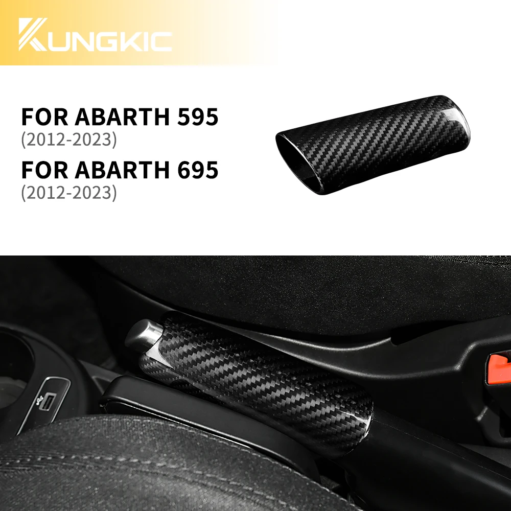 

Сухое углеродное волокно для Abarth 595 695 2012 2013 2014 2015 2016 2017 2018 2019 2020 2021 2022 2023 Аксессуары для крышки ручного тормоза автомобиля