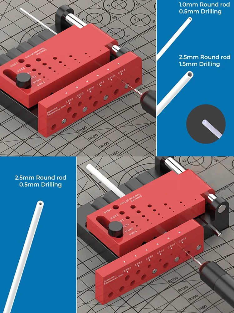 

T0012 Round Stick Punching Positioner Station for Modeler Hobby DIY Round Rod Drilling Auxiliary Locator Tool