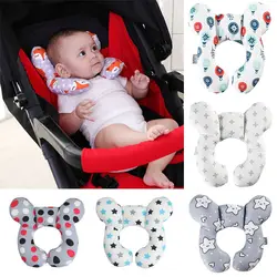 Almohada de soporte para el cuello en forma de U para niños, cojín protector de viaje para asiento de coche, reposacabezas, protección para la cabeza