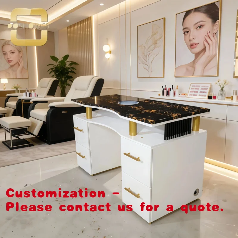 

Маникюрный стол Customized.Makeup Marble с LED-подсветкой, профессиональный стол для нейл-мастеров, стол для маникюра и педикюра, стол для салонов красоты.