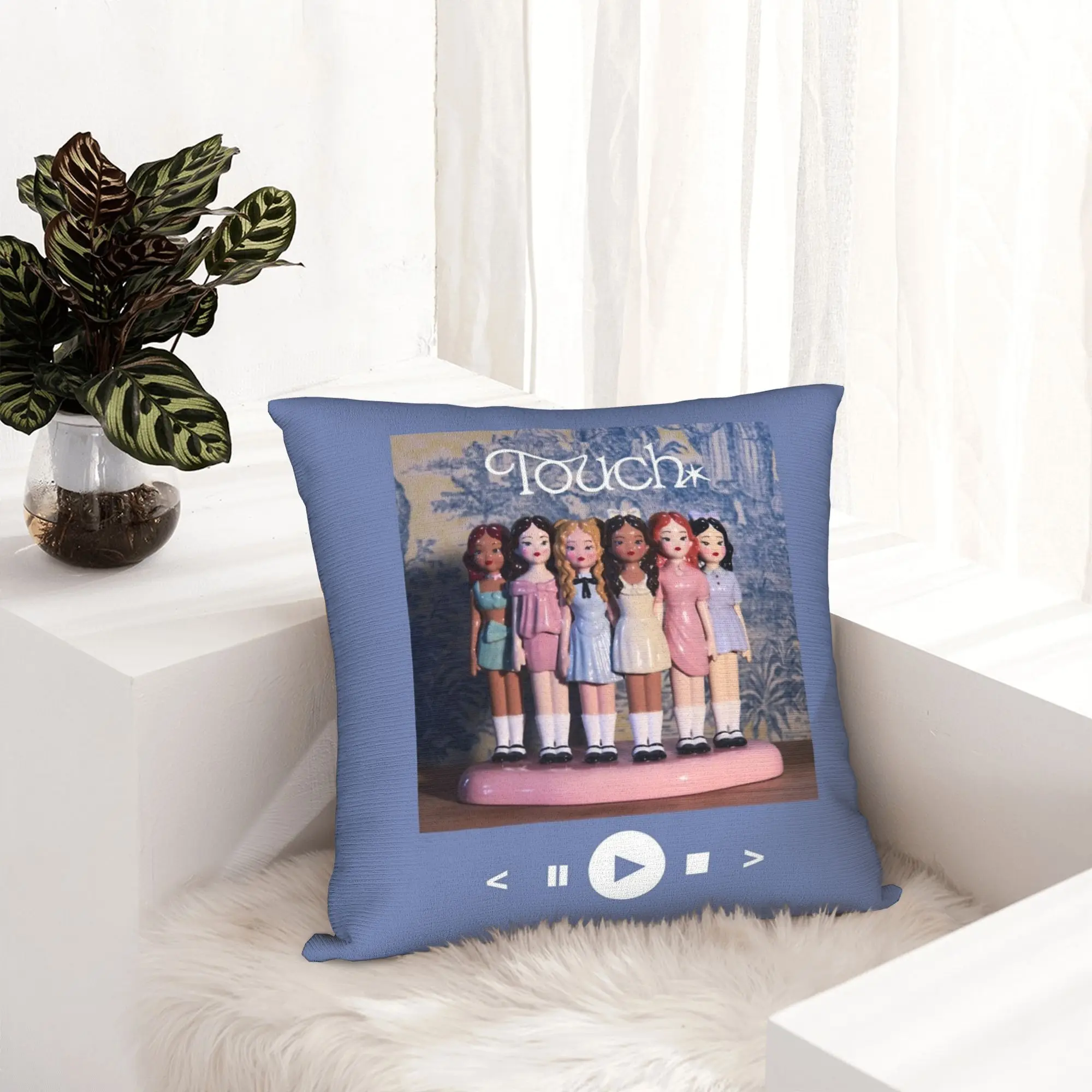 Katseyes Kpop Girl Group Pillowcase Double-sided Printing Cushion Cover Gift  Pillow Case Cover Home Zipper