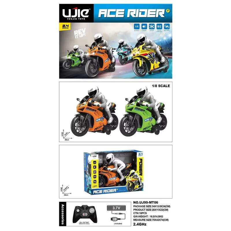 53 cm grootschalige RC stuntmotorfiets interactieve decompressie F1 formule Racing Drift speelgoed voor kinderen kerstcadeau