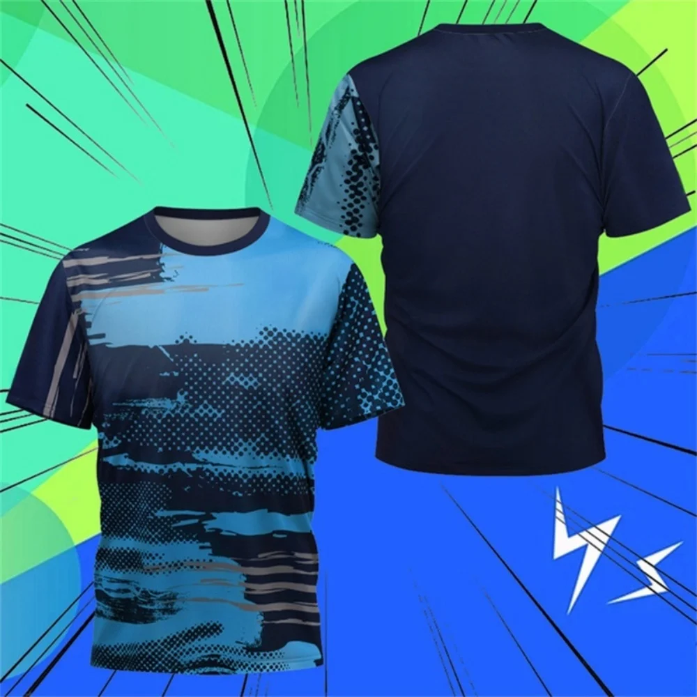 

T-Shirt for Men Fashion Gradient 3D Print Casual O-Neck Short Sleeve Tops Summer Quick Dry Breathable Sports Tees Loose T-Shirt