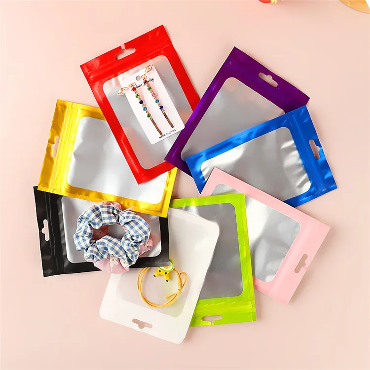 Flat Matte Aluminum Foil Window  Zip Lock Bag DIY Cocoa Tea Sugar Candy Snack Panties Matcha Cocoa Xmas Gift Packaging Pouches