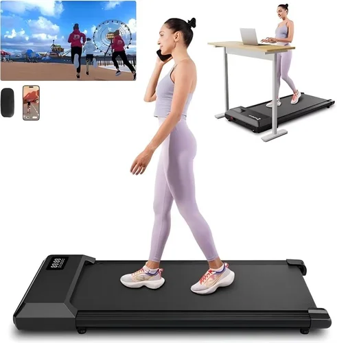 Superun 2-in-1 가정/사무실 2.5 HP 워킹 런닝머신, APP 및 원격 제어 기능이 있는 작은 공간을 위한 미니 런닝머신
